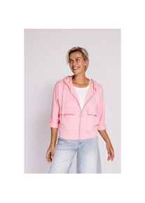Zhrill, Unisex, Sweatblazer &raquo;HARIKE&laquo; mit Kapuze und Kordelzug, mit Klappentaschen, normale Passform, rose, XS, Sweatblazer von Zhrill f&uuml;r einen 