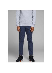 Jack & Jones Jack & Jones Junior, Unisex, Chinos &raquo;JPSTMARCO bequem, elastisch, pflegeleicht&laquo; unifarben, casual, slim fit, Web, navy blazer, 146, N-Gr, Moderne 