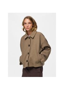 Pieces, Unisex, Pieces Kurzjacke &raquo;PCAYA SHORT COAT NOOS BC&laquo; Kunstfaser, greige detail:melange, M, Kurze Jacke von Pieces