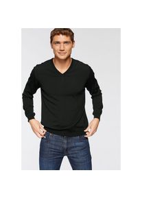 OLYMP, Unisex, OLYMP V-Ausschnitt-Pullover &raquo;OLYMP Strick Casual&laquo; klassischer Strickpullover, schwarz, M, Pullover von OLYMP