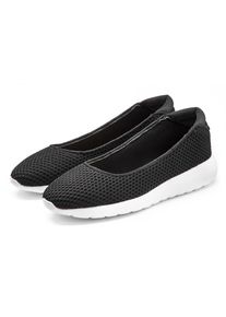 Lascana, Unisex, Lascana Ballerina &raquo;Freizeitschuh, Slipper, Halbschuh, Slip-On-Sneaker,&laquo; zum Reinschl&uuml;pfen, leichte Mesh-Optik VEGAN, schwarz, 38, 
