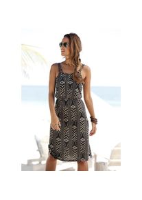 Lascana, Unisex, Lascana Jerseykleid &raquo;mit Ringdetail am Tr&auml;ger und Ethnodruck&laquo; Ohne Taschen Sommerkleid im Alloverdruck, Strandkleid, Viskosekleid, 