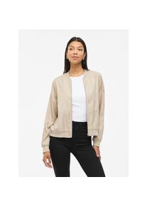 Vila, Unisex, Blouson &raquo;VIPAPAYA L/S BOMBER JACKET - NOOS&laquo; Kunstfaser, cement, 38, L&auml;ssige Blousonjacke von Vila im Baseball Style