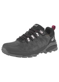 Jack Wolfskin, Unisex, Wanderschuh &raquo;REFUGIO TEXAPORE LOW W&laquo; wasserdicht, Trekkingschuh, schwarzsteel, lila, 43, Wasserdichte TEXAPORE-Membran f&uuml;r 
