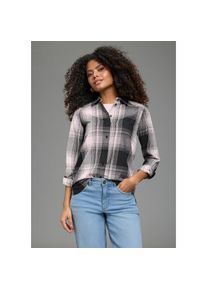 Laura Scott, Unisex, Karobluse klassische Bluse, kariertes Muster, aus leichter Web-Baumwolle, rosa kariert, 42, Klassische Bluse mit kariertem Muster