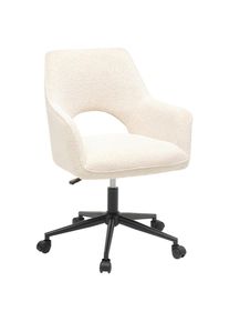 Livetastic Drehstuhl , Schwarz, Beige , Metall, Textil , Drehkreuz , 59x83-90x61.5 cm , Sitzfl&auml;che 360&deg; drehbar, inklusive Armlehnen , B&uuml;rom&ouml;bel, B&uuml;rost&uuml;hle, Drehstuhl