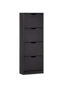 Livetastic Schuhkipper , Schwarz , Holzwerkstoff , 55x152.5x23.5 cm , Kleinm&ouml;bel