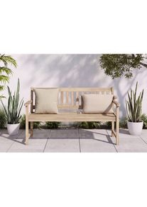 Ambia Garden Gartenbank , Akaziefarben , Holz , Akazie , teilmassiv , 120x89x55 cm , FSC 100% , mit R&uuml;ckenlehne , Gartenm&ouml;bel, Gartenbank