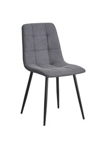 Stylife Stuhl , Grau, Schwarz , Metall, Textil , konisch , 45x87x54 cm , Esszimmer, St&uuml;hle, Esszimmerst&uuml;hle