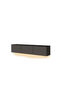 Livetastic Lowboard , Anthrazit, Schwarz , Holzwerkstoff , Uni , warmweiss , 160x35x32 cm , h&auml;ngend, Beleuchtung , Wohnzimmer, TV M&ouml;bel, Lowboards, Lowboards h&auml;ngend