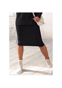 Lascana, Unisex, Lascana Strickrock &raquo;mit elastischem Bund in Midil&auml;nge&laquo; bequemer Midirock aus weichem Strick, Herbstrock mit schmaler Form, schwarz, 