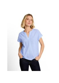Tom Tailor, Unisex, Tom Tailor Druckbluse Sommer-Tunika mit feinen Streifen und Punkten, kentucky blau dobby stripe, 38, Klassische Tunika-Bluse von 