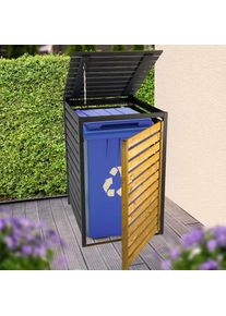 Dobar, Dobar M&uuml;lltonnenbox &raquo;M&uuml;lltonnenverkleidung 240 L, schwarz-braun&laquo; aus robustem lasiertem Fichtenholz, schwarz, braun, Massivholz