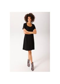 Aniston Casual, Unisex, Aniston CASUAL Minikleid mit raffinierten Spitzeneins&auml;tzen - NEUE KOLLEKTION, schwarz, 36, N-Gr, Kleid aus elastischer Crep&eacute;-