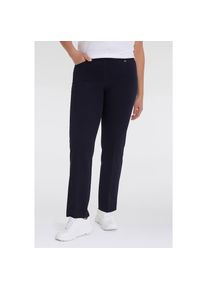 KjBRAND, Unisex, KjBRAND Stoffhose &raquo;Hose Bea in Bi-Stretch Kammgarnoptik mit B&uuml;gelfalte&laquo; Sommerhose, ideal f&uuml;r kr&auml;ftige Oberschenkel, marine, 54, N-Gr