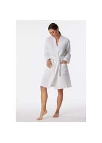 Schiesser, Unisex, Bademantel &raquo;Waffle Piqu&eacute;&laquo; aufgesetzte Taschen, Baumwolle, Waffelpiqu&eacute;, 100, wei&szlig;, M, Bademantel f&uuml;r Unisex von Schiesser