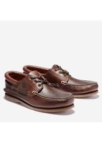 Timberland, Unisex, Bootsschuh &raquo;CLASSIC BOAT 3 EYE PADDED COLLAR&laquo; Classic Bootsschuh aus Premium Leder, braun, 41,5, Stylischer Bootsschuh von 
