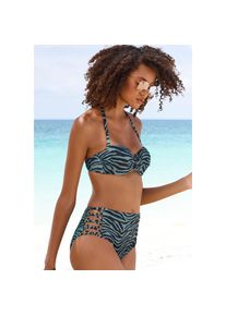 Venice Beach, Unisex, B&uuml;gel-Bandeau-Bikini-Top &raquo;Riella&laquo; in Animal-Optik, schwarz, oliv, 40, Cup C, Bedruckt - Jedes Teil ein Unikat