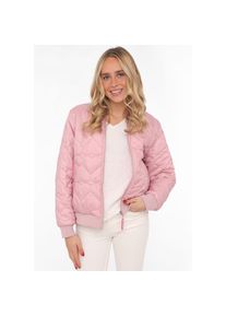 Zwillingsherz, Unisex, Bomberjacke &raquo;"Be Happy"&laquo; ohne Kapuze modisch, Kontrastdetails, regular fit, lang&auml;rmelig, mit Herzsticker, rosa, M, Modische 