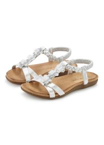 Lascana, Unisex, Lascana Sandale &raquo;Sommerschuh, Sandalette, offener Schuh,&laquo; mit eleganten Schmucksteinchen und elastischem Riemchen, silberfarben, 42, 