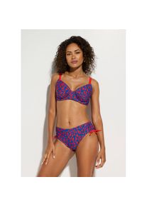 bonprix, Unisex, bonprix Bustier-Bikini Set, mit B&uuml;gel, im Leo-Design, sportlicher Stil, aus Polyamid und Elasthan, blau, lrot leo bedruckt, 38, Cup E