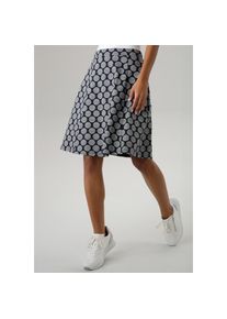 Aniston Selected, Unisex, Aniston SELECTED Jerseyrock mit gestreiften Punkten, dunkelblau, grau, 46, Rock mit gestreifen Punkten