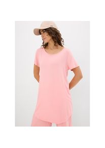 bonprix, Unisex, bonprix Longshirt bequeme Passform, perfekt zu Leggings und schmalen Hosen, softrosa, 44/46 (L), Kurzarm-Design sorgt f&uuml;r angenehmen 