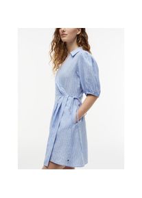 Tommy Hilfiger, Unisex, Wickelkleid &raquo;SUMMER LINEN WRAP TIE SHORT DRS&laquo; reines Leinen, blau khaki stripe, 34, N-Gr, Sommerkleid von Tommy Hilfiger 
