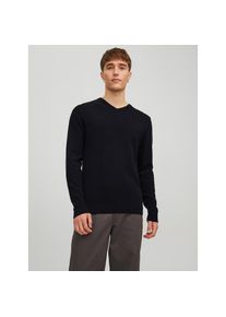 Jack & Jones Jack & Jones, Unisex, V-Ausschnitt-Pullover &raquo;JJEBASIC KNIT V-NECK NOOS&laquo; Baumwolle, normal geschnitten, schwarz, XS, Modischer Pullover mit V-