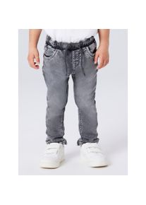 name it, Unisex, Schlupfjeans &raquo;NMMRYAN SLIM SWE JEANS 2472-TH NOOS&laquo; im Jogging Style, grau denim, 86, N-Gr, Verstellbarer Bund mit Kordelzug f&uuml;r eine 