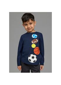 Kidsworld, Unisex, Kidsworld Langarmshirt &raquo;Shirt mit tollem B&auml;lle Druck&laquo; Shirt mit Ball-Druck, Basic-Passform, Langarm, mit Rundhalsausschnitt, marine