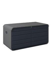Ambia Garden Kissenbox , Anthrazit, Hellgrau , Metall, Kunststoff , 160x80x76 cm , Deckel, Rollen, rollbar, Tragegriff, UV-best&auml;ndig, Gasdruckfeder , Gartenzubeh&ouml;r, Gartenbox