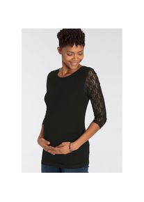 Neun Monate, Unisex, Umstandsshirt &raquo;, F&uuml;r Schwangerschaft und Stillzeit&laquo; figurbetonter Schnitt, h&uuml;ftlange Passform, Rundhalsausschnitt, schwarz, 40/42