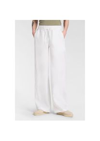MAC, Unisex, MAC Leinenhose &raquo;CHIARA BELT&laquo; Sommerhose Wide Fit, mit geradem, weitem Bein, wei&szlig;, 46, L&auml;nge 32, Jump-in Hose von MAC