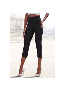 H.I.S. H.I.S, Unisex, Caprihose im Schlupfhosen Style, schwarz, 36/38, N-Gr, Unifarbene Jeggings in moderner Capril&auml;nge mit bequemem Schlupfhosen Bund