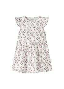 name it, Unisex, Minikleid &raquo;NMFHAILEDO CAP SL DRESS&laquo; Baumwollmischung, R&uuml;schen, Allover-Print, hellwei&szlig;, 116, N-Gr, Kurzes Kleid von name it f&uuml;r 
