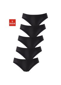 Petite Fleur By Lascana, Unisex, petite fleur by Lascana Bikinislip 5er-Pack, aus weicher Pikee-Qualit&auml;t, schwarz, 36, Basic Slips im 5er-Pack