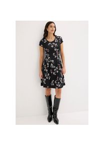 bonprix, Unisex, bonprix Jerseykleid &raquo;Jerseykleid aus Viskose-Mix&laquo; 1 tlg. f&uuml;r sommerliche Tage, aus Viskose-Mix, ausgestellte Passform, schwarz 