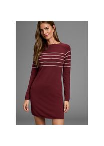 Laura Scott, Unisex, Strickkleid in figurnaher Form mit Zierstreifen, bordeaux, 36, N-Gr, Strickkleid von Laura Scott