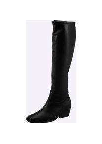 Heine, Unisex, Heine Stiefel, schwarz, 37, Materialmix aus Leder und Synthetik