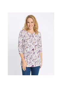 Classic Basics, Unisex, Longshirt &raquo;Longshirt&laquo; 1 tlg., flieder, ecru, bedruckt, 38, schmeichelnde Falten am Ausschnitt