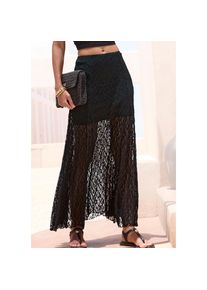 Buffalo, Unisex, Maxirock &raquo;aus weicher elastischer Spitze mit Unterrock&laquo; eleganter Strandrock, Sommerrock aus hochwertiger Spitzenrock,Festival, 