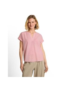 Tom Tailor, Unisex, Tom Tailor Druckbluse Sommer-Tunika mit feinen Streifen und Punkten, rot dobby stripe, 38, Klassische Tunika-Bluse von Tom Tailor