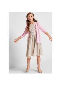 bonprix, Unisex, bonprix Midikleid f&uuml;r festliche Anl&auml;sse, Regular Fit, mehrlagiger Rockteil mit Falten, silberfarben, 170, N-Gr, Midikleid f&uuml;r 