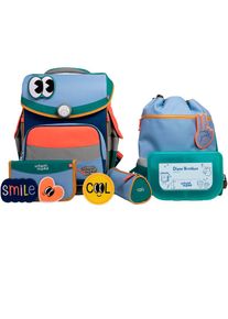 School-Mood, Unisex, School-Mood Schulranzen &raquo;Timeless Pro&laquo; retroreflektierende Fl&auml;chen, happy sapphire, B/H/T: 36cm x 42cm x 21cm, 6-tlg. Schulranzen