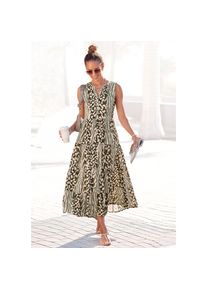 Lascana, Unisex, LASCANA Maxikleid &raquo;mit Animalprint und kurzer Knopfleiste&laquo; Elegantes Sommerkleid aus Webware, Strandkleid,Druckkleid, Tunikakleid, 