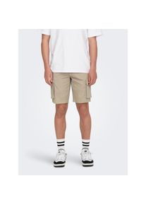 Only & Sons Only & Sons, Unisex, ONLY & SONS Cargoshorts &raquo;ONSCAM STAGE CARGO SHORTS 6689 LIFE NOOS&laquo;, chinchilla, M, N-Gr, Shorts im Cargo Style von Only & Sons