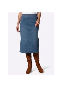 Classic Basics, Unisex, Jeansrock, blau, bleached, 50, gerippter Dehnbund