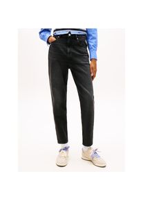 Tommy Jeans, Unisex, Mom-Jeans &raquo;MOM JEAN UH TPR&laquo; mit Logo-Stickereien, in kn&ouml;chelfreier L&auml;nge, denim schwarz, 26, L&auml;nge 30, Mom-Jeans im Regular Fit 