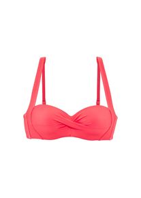 Lascana, Unisex, Lascana Bandeau-Bikini-Top &raquo;Ronda&laquo; in Wickeloptik, bis G-Cup, koralle, 38, Cup D, Breite verstellbare Tr&auml;ger
